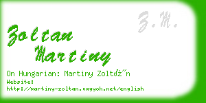zoltan martiny business card